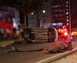 שוב תאונה בעיר: התנגש ברכב והתהפך על צידו  